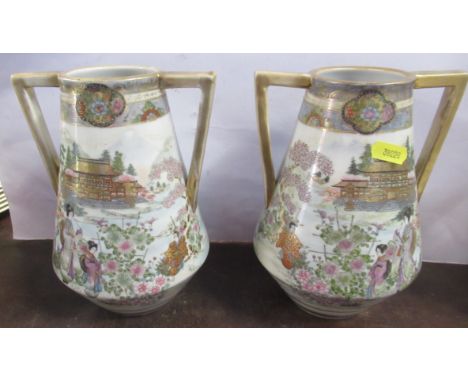 A pair of Noritake vases, height 8.5ins