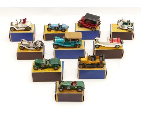 Matchbox/Lesney Toys; A collection of ten diecast scale models 'Models Of Yesteryear' to include a 1914 Sunbeam motorcycle &a