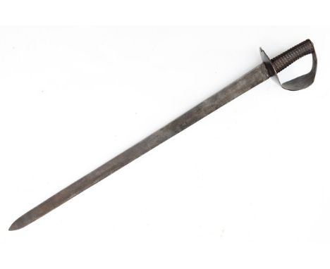 A 1804 Pattern style naval cutlass, in the style of Thomas Gill, straight, unfullered 74cm single edged blade marked above th