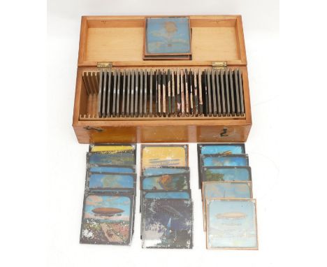 Magic Lantern Slides: Illustrations of Early Aircraft and Fairytales/Nursery Rhymes: A collection of 58 glass lantern slides,