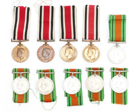 WWII 10x medals, to include six Defence and four Service Constable medals, awarded to Leonard S. Jordan, David T. Jeffrey, Wi