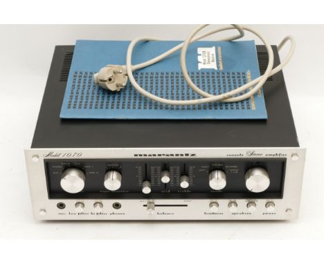 A Marantz 1070 Hi-Fi amplifier, circa late 1970s, with power lead and manual (for 2250) Tested with turntable (phono stage) f