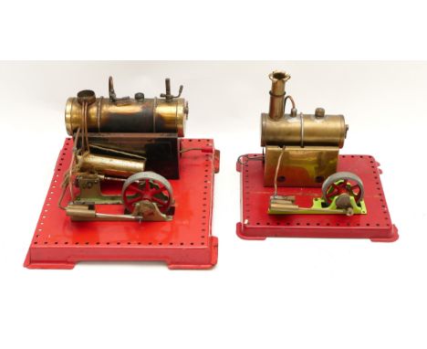 Two Mamod live steam stationary engines, 562 and SE2a, with burners. (2)