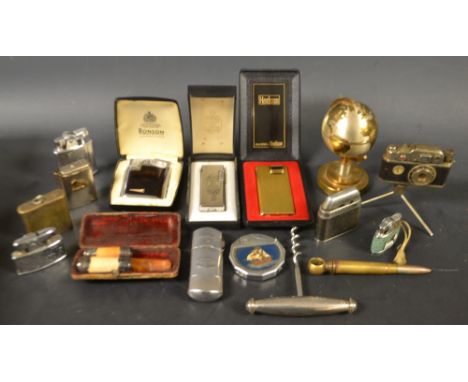 Boxes and Objects - trench art namely cork screw; lighters; etc