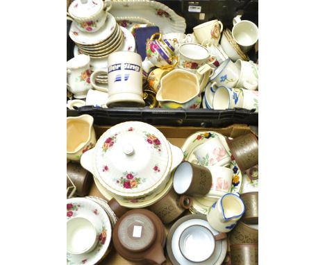 Ceramics - a Hornsea Lancaster tea set and tea pot; a floral printed dinner service; other decorative ceramics; royal commemo