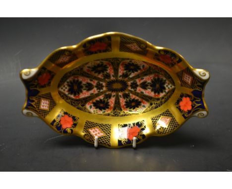 A Royal Crown Derby solid gold band pin tray, 1128 Imari pattern, first quality