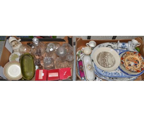 Ceramics and Glass - a Mintons circular bowl and stand, transfer printed in red as scrolling foliage, registration lozenge;  