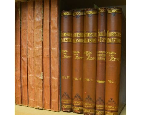 Books - Picturesque Palestine, four volumes plus Supplementary Social Life in Egypt, published JS Virtue and Co. Ltd, c.1880,