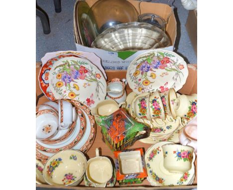 Ceramics and Glass - a Wedgwood part tea service;  Japanese Imari plate;  biscuit barrel;  etc. (2) 