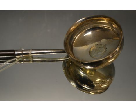 A George III silver punch ladle with whale bone handle, Edinburgh, rubbed marks