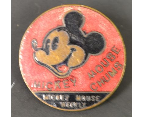 An enamel Mickey Mouse chums badge, Mickey Mouse weekly 