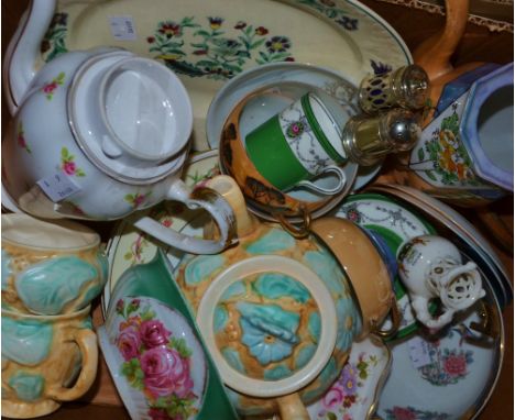Ceramics - Royal Crown Derby Posie pattern; Japanese export ware; Art Deco Vulcan Ware teapot, milk and sugar; crested china 