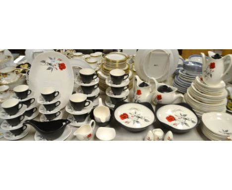 A Midwinter Stylecraft Fashion shape 10-61 tea, coffee and dinner service, including tureens, meat plate, tea, coffee and hot