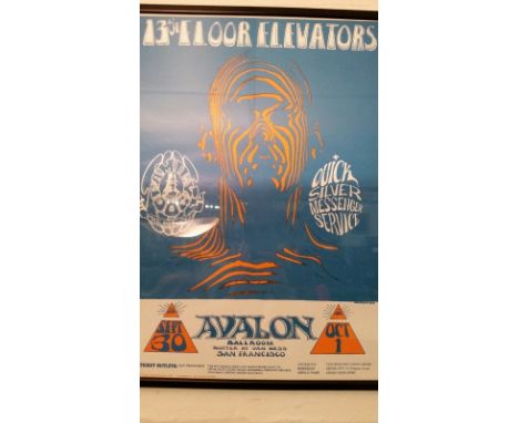 Framed original poster, one of a collection by a specialist who lived in San Francisco in the late 1960's and has amassed a c