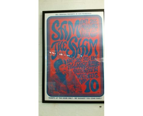 Framed original poster, one of a collection by a specialist who lived in San Francisco in the late 1960's and has amassed a c