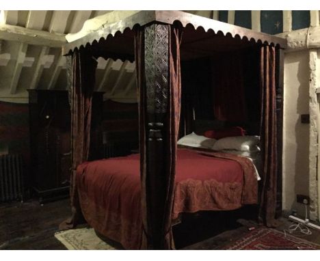 Four Poster bed, made for a Grand Designs episode featuring a Cheltenham property. King size. Approx 242 cm high, 175 cm wide