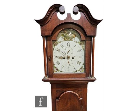 A 19th Century longcase clock with eight day striking movement by William Mortimer Cullen, enclosed by a glazed hood over a l