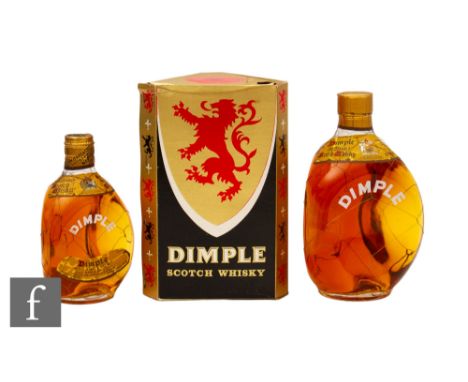 Two bottles of 1950s/60s, Haig's Dimple blended Scotch whisky, a half bottle sealed with a spring cap closure, no size or ABV