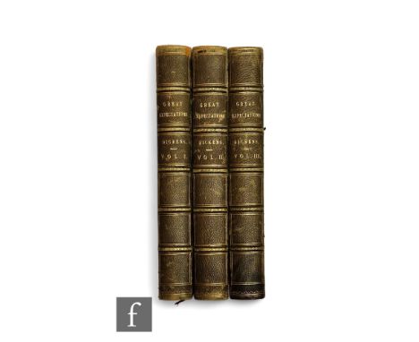 Dickens, Charles - 'Great Expectations', published by Chapman and Hall, London, 1861, first edition, three volumes, half boun