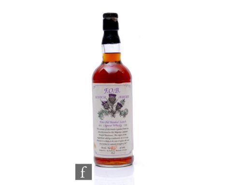 A bottle of Fine Old Bonded (F.O.B) Speyside Scotch Liqueur Whisky, label numbered 85 of 480, 75cl, bottled Hobbs &amp; Co. T
