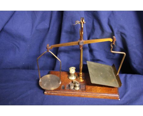 A set of antique Post Office scales &amp; weights 