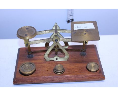A set of antique Post Office scales &amp; weights 