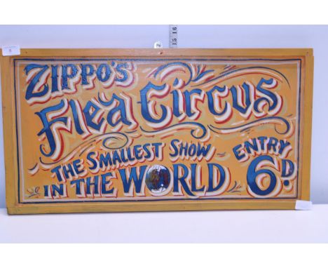 A vintage fair ground style sign 70cm x 38cm. Postage unavailable 