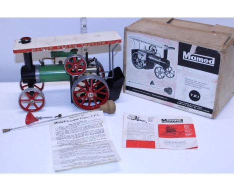 A boxed vintage Mamod T.E. 1 steam engine 