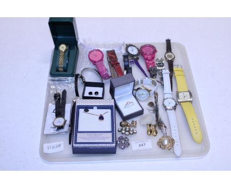 A selection of assorted watches &amp; costume jewellery 