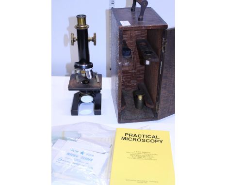 A vintage quality microscope made by R&amp;J Beck Ltd of London. along with spare lenses etc 