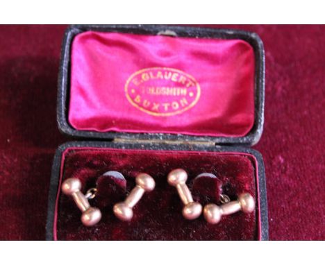 A cased pair of vintage 9ct gold cufflinks 3.16 grams 
