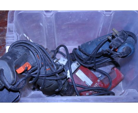 A box of assorted power tools (working) Postage unavailable 