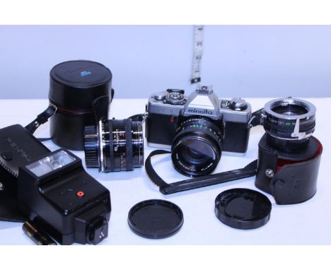 A vintage Minolta XG1 camera &amp; selection of lenses 