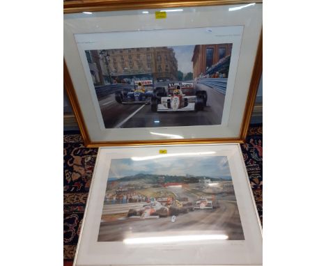 Alan Fearnley - Fight to the Finnish, a limited edition print, signed and another print 'McLaren's Premacy'Location: 