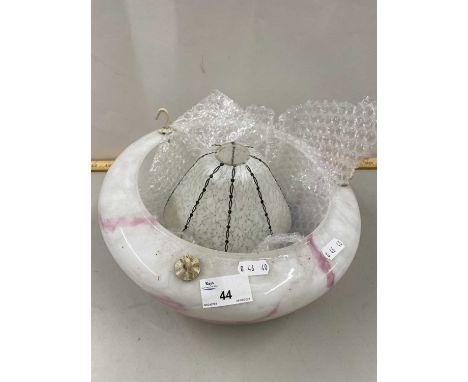 Two vintage glass light shades