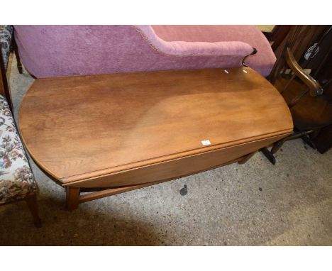 Reproduction light oak drop leaf coffee table, 135cm wide
