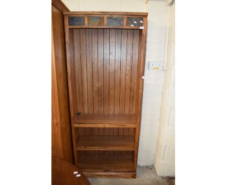 Modern light oak bookcase cabinet, 77cm wide