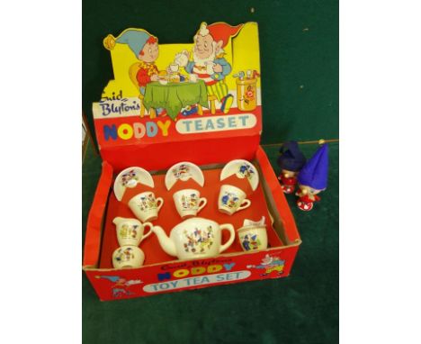 Enid Blyton Noddy Tea Set, in original box and packaging, box containing a complete children's miniature tea set, each with N