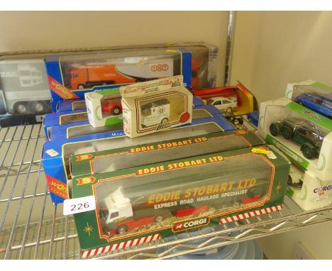 Corgi Eddie Stobart Lorries 8 boxed items, all Lorries, 7 other boxed cars including Mobile, 