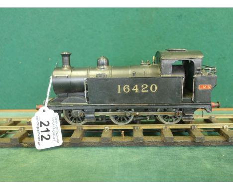 Scrath built LMS Tank Engine, O-Gauge 8" long black No: 16420 working order 