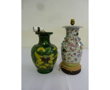 Two Chinese ceramic table lamps