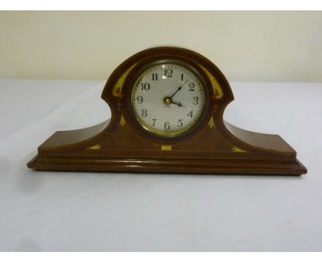 Edwardian 8 day mantle clock with satin wood inlays
