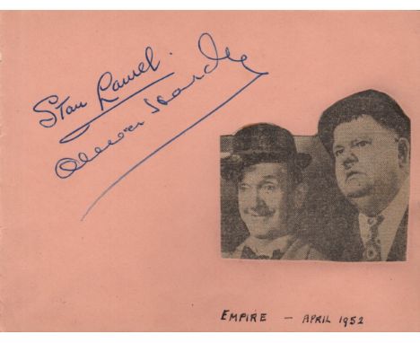  LAUREL & HARDY: LAUREL STAN (1890-1965) & HARDY OLIVER (1892-1957) English and American Film Comedians. A good pair of vinta