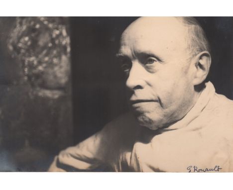  ROUAULT GEORGES: (1871-1958) French Fauvist & Expressionist Painter. Vintage signed sepia 6.5 x 4.5 photograph of the artist