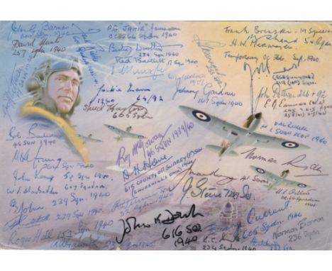 BATTLE OF BRITAIN: A large 9 x 6 colour postcard featuring a reproduction of an artist’s image entitled Battle of Britain Sal