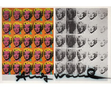 WARHOL ANDY: (1928-1987) American Pop Artist. A good signed colour 6 x 4 postcard, being a reproduction of Warhol's Marilyn D