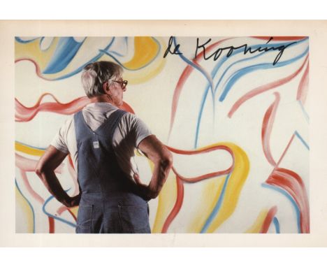 DE KOONING WILLEM: (1904-1997) Dutch-American Abstract Expressionist Artist. Signed colour 6 x 4 postcard photograph of the a