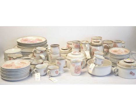 Extensive Denby 'Gypsy' pattern dinner, tea and coffee service, including two twin-handled tureens; bowls; cups; goblets; pla