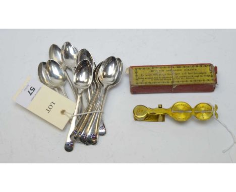 A group of fifteen silver teaspoons from the Royal Columbo Yacht Club (formerly from Ceylon), by Harrison Brothers and Howson