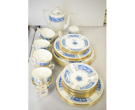 Coalport 'Revelry' pattern part tea and dinner service, including tea pot, lidded sugar bowl, salt and pepper shakers, eight 